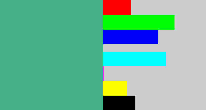 Hex color #45af86 - greeny blue
