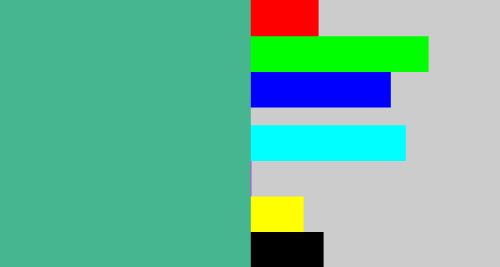 Hex color #45b68f - greeny blue