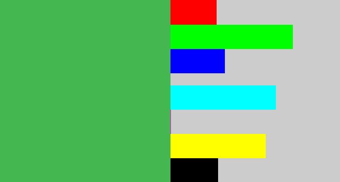 Hex color #45b751 - medium green