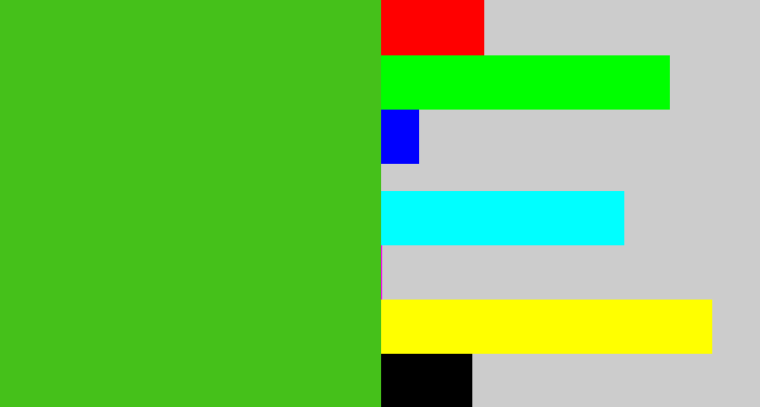 Hex color #45c11a - frog green