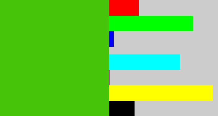 Hex color #45c40a - frog green