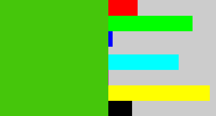 Hex color #45c60b - frog green