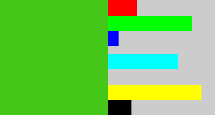 Hex color #45c71a - frog green