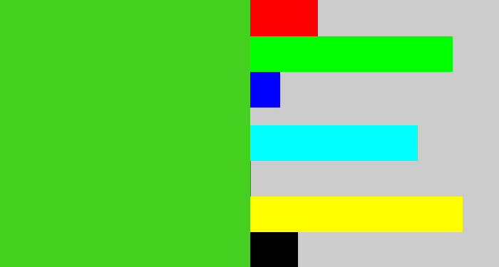 Hex color #45cf1f - green apple