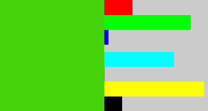 Hex color #45d309 - frog green