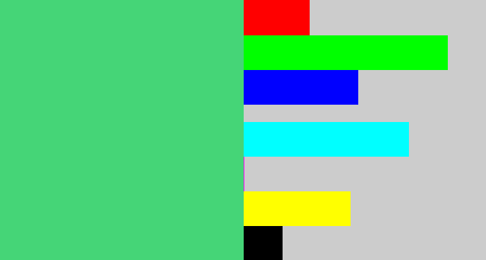 Hex color #45d577 - weird green