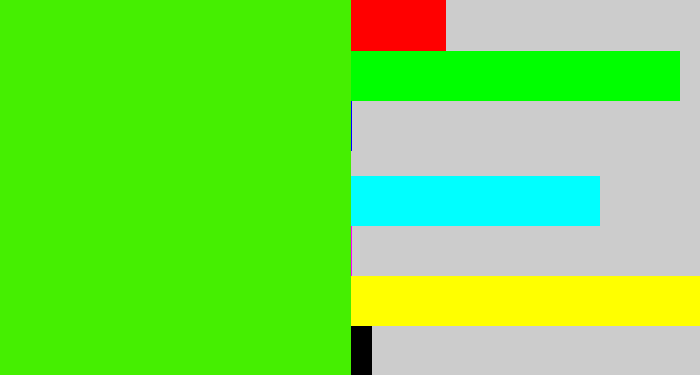 Hex color #45ef01 - poison green