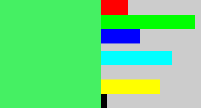 Hex color #45f063 - light bright green