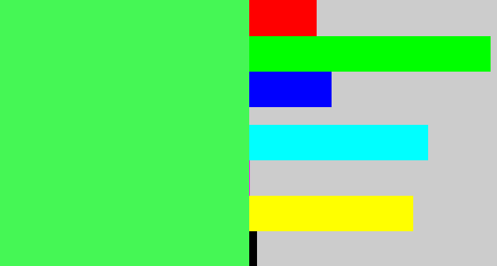 Hex color #45f755 - light neon green