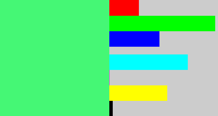 Hex color #45f775 - weird green