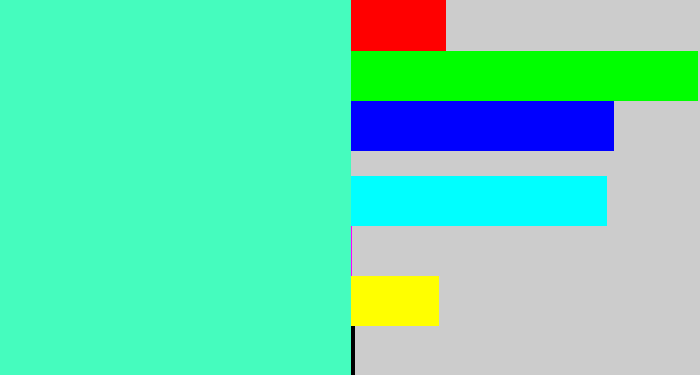Hex color #45fcbe - greenish cyan