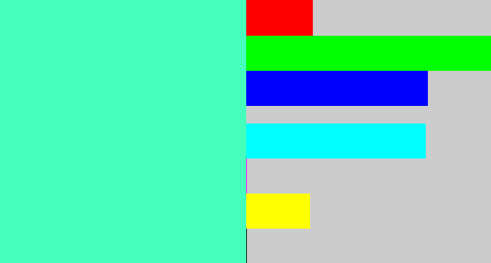 Hex color #45ffbc - greenish cyan