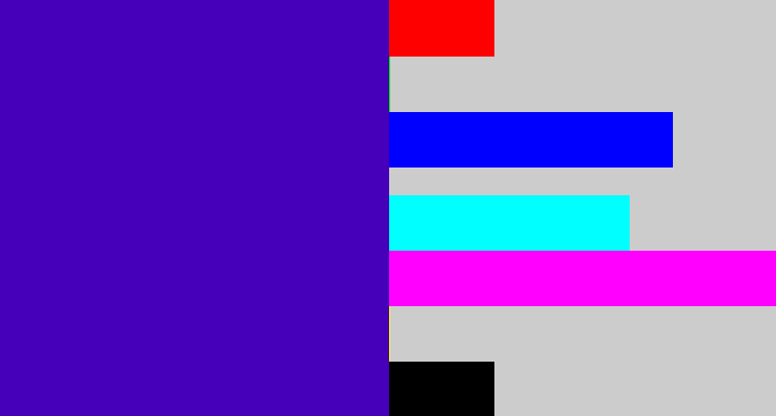 Hex color #4600b9 - violet blue