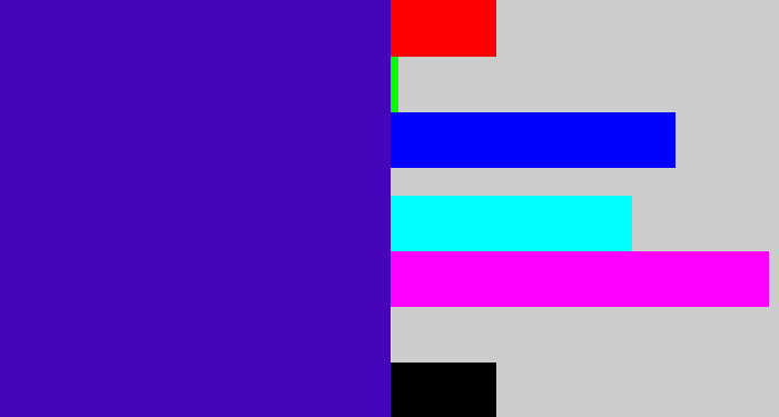 Hex color #4605b9 - violet blue