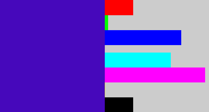 Hex color #4608bb - violet blue