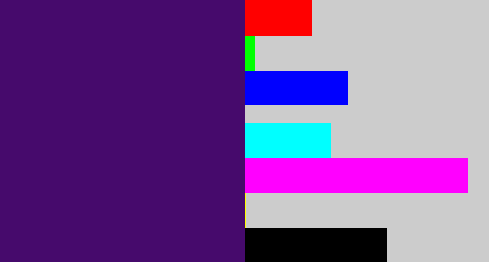 Hex color #460a6c - royal purple