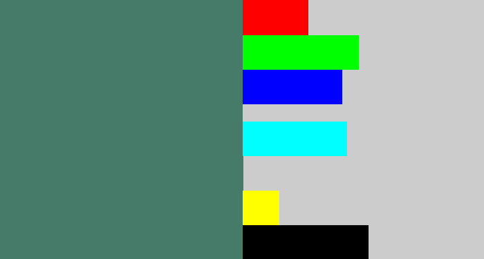 Hex color #467b69 - slate