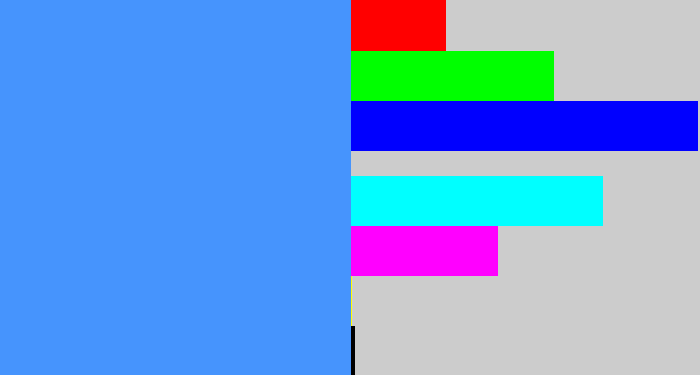 Hex color #4694fd - dodger blue