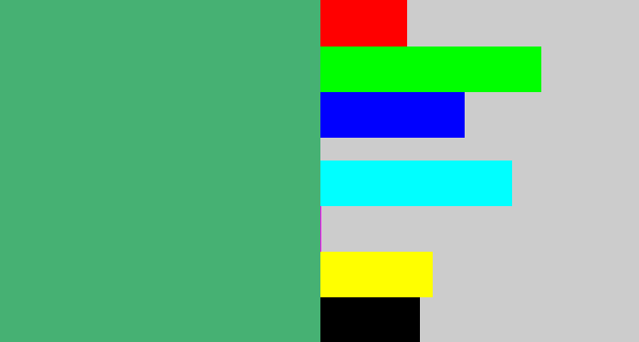 Hex color #46b173 - dark seafoam green
