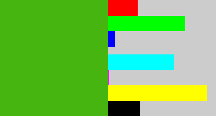 Hex color #46b510 - lawn green