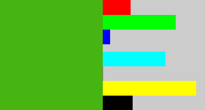 Hex color #46b511 - lawn green