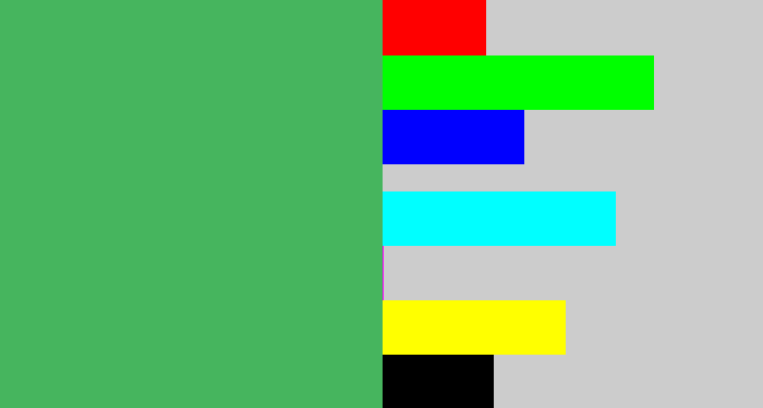 Hex color #46b55e - dark pastel green