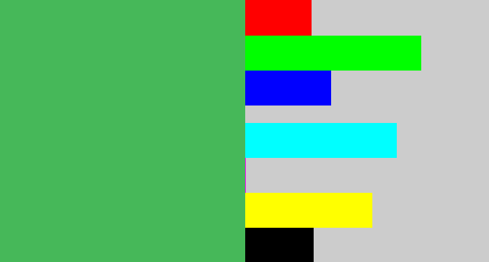 Hex color #46b859 - dark pastel green