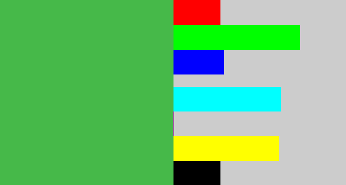 Hex color #46b949 - medium green