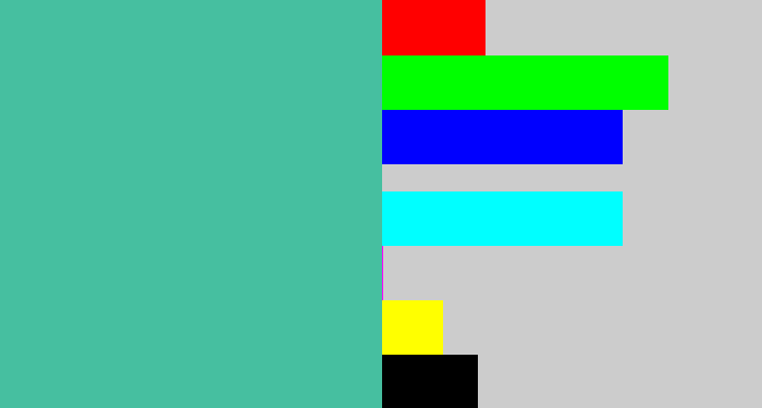 Hex color #46bfa0 - greeny blue