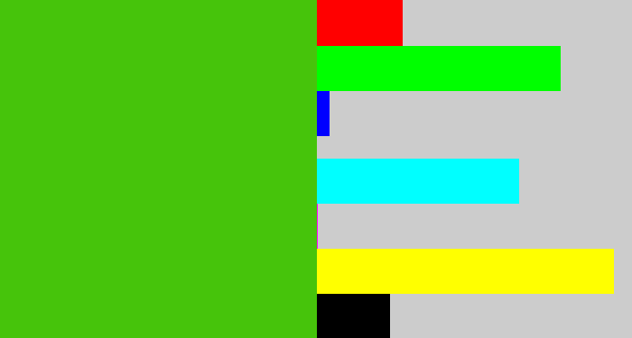 Hex color #46c40b - frog green