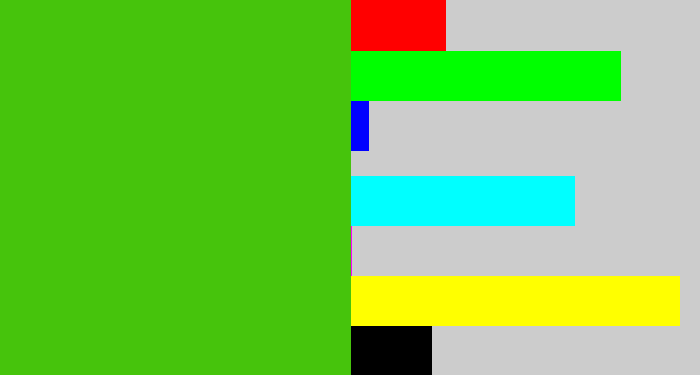Hex color #46c40c - frog green