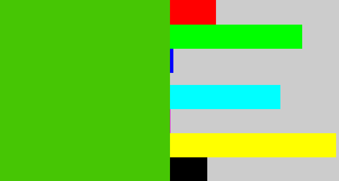Hex color #46c604 - frog green