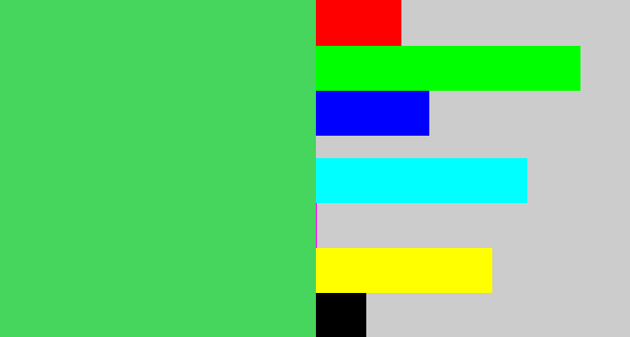 Hex color #46d55d - lightish green