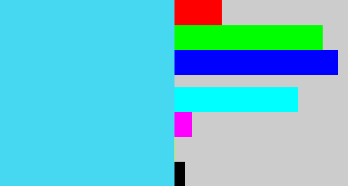 Hex color #46d8f0 - bright cyan