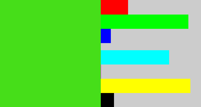 Hex color #46de19 - green apple