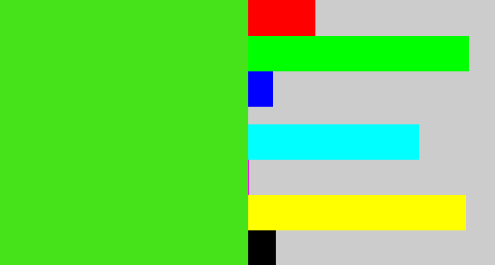 Hex color #46e21a - green apple
