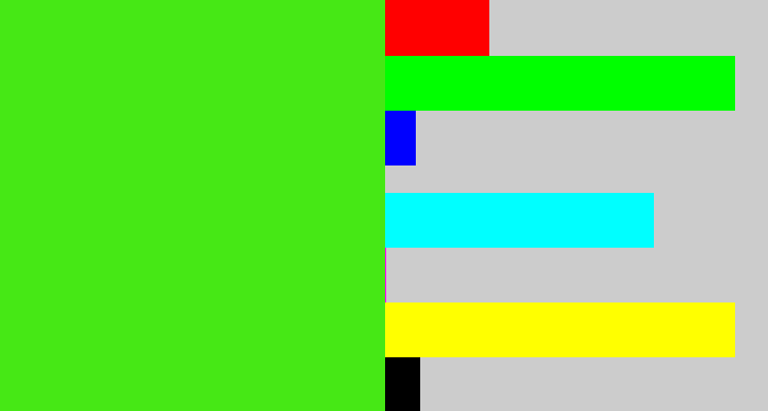 Hex color #46e815 - poison green