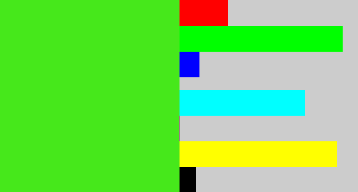 Hex color #46e81b - poison green