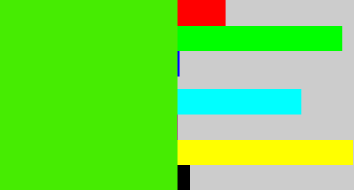 Hex color #46ec02 - poison green