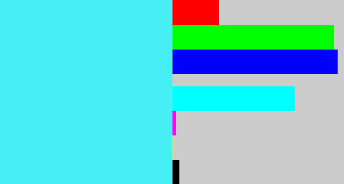 Hex color #46eff4 - bright cyan