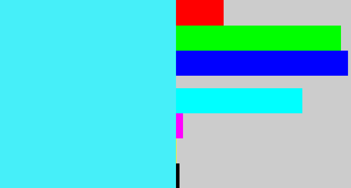 Hex color #46eff9 - bright cyan