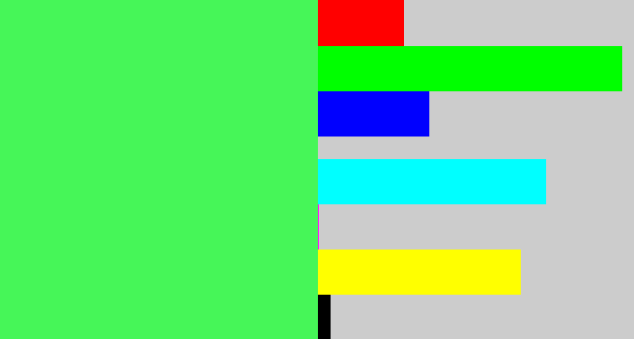 Hex color #46f658 - light neon green
