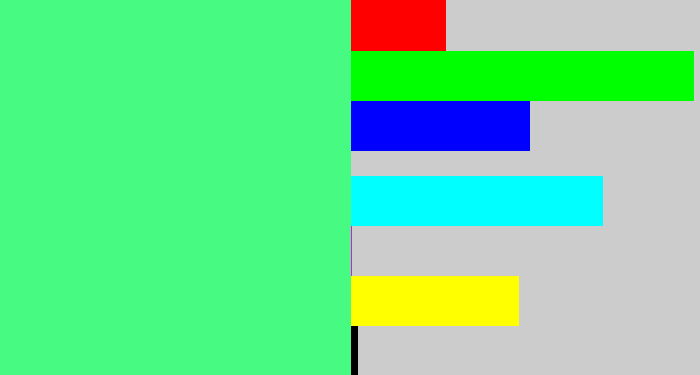 Hex color #46fa82 - weird green