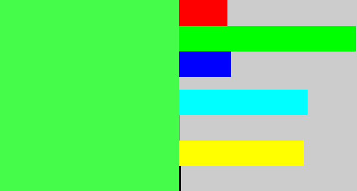 Hex color #46fc4b - light neon green