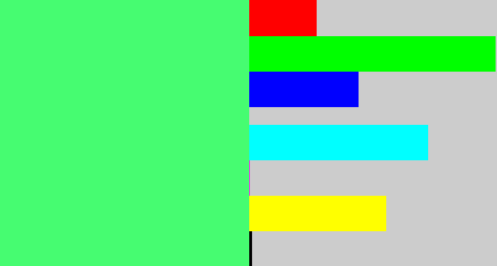 Hex color #46fc71 - light bright green