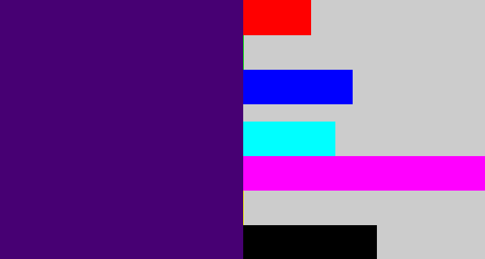 Hex color #470073 - royal purple