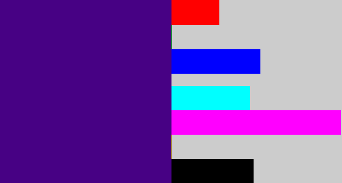 Hex color #470184 - indigo