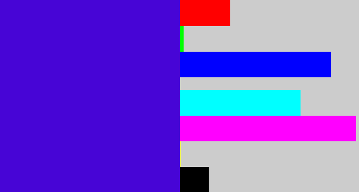 Hex color #4705d6 - violet blue