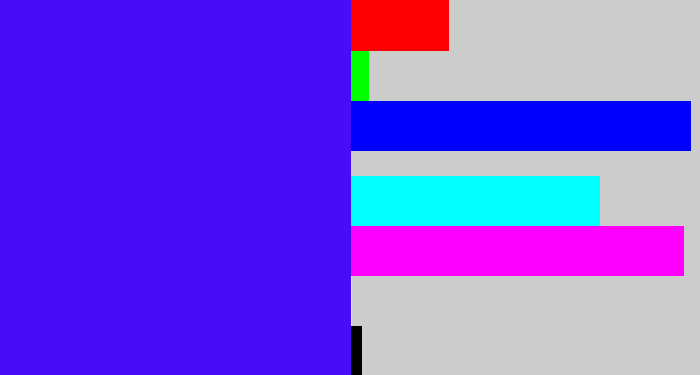 Hex color #470cf8 - blue/purple