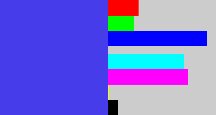 Hex color #473ce9 - purpley blue
